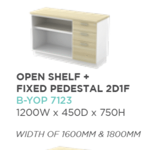 SF-OPEN SHELF + FIXED PEDESTAL 2D1F B-YOP 7123
